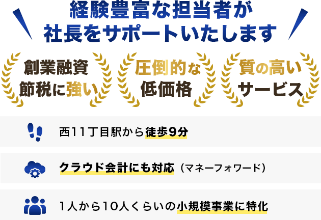 経営豊富な担当者が社長をサポートいたします